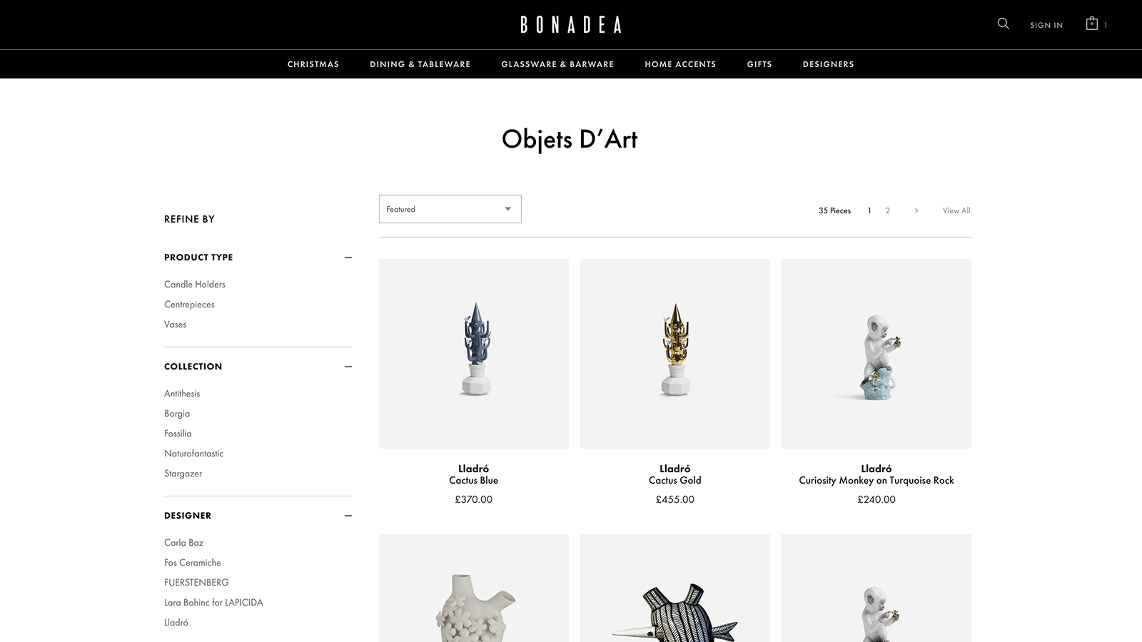 Bonadea online store design and development